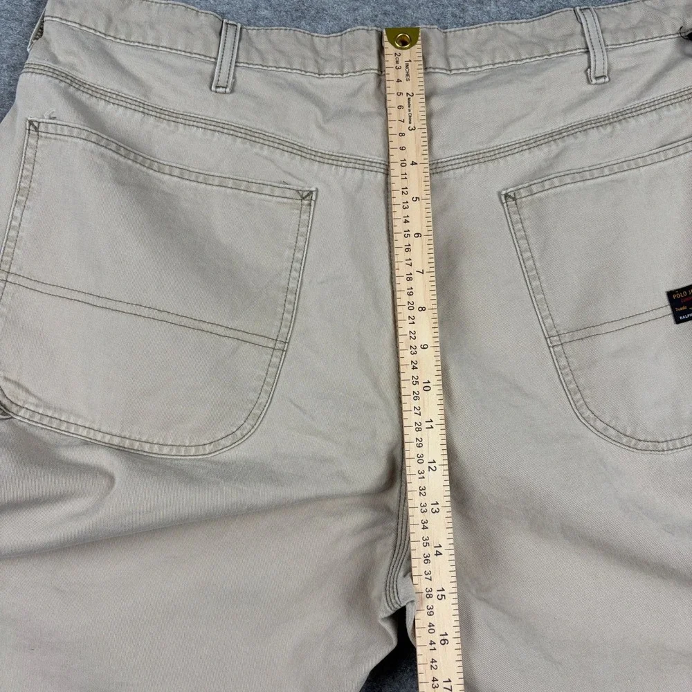 Polo Jeans Co‎ Carpenter Shorts Mens 38 Tan Khaki Carpenter Short W/D-Ring Y2K
